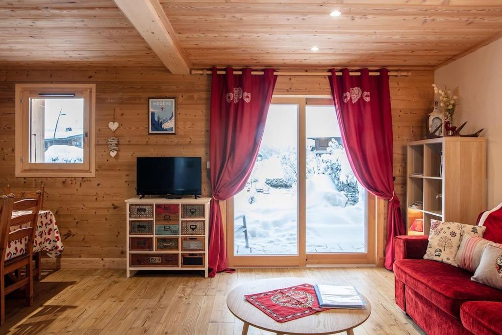 Charmant Appartement Dans Chalet, Coeur De Megève Extérieur photo