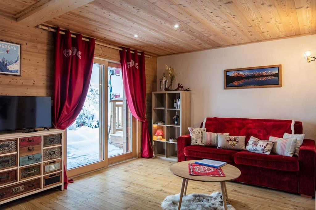 Charmant Appartement Dans Chalet, Coeur De Megève Extérieur photo